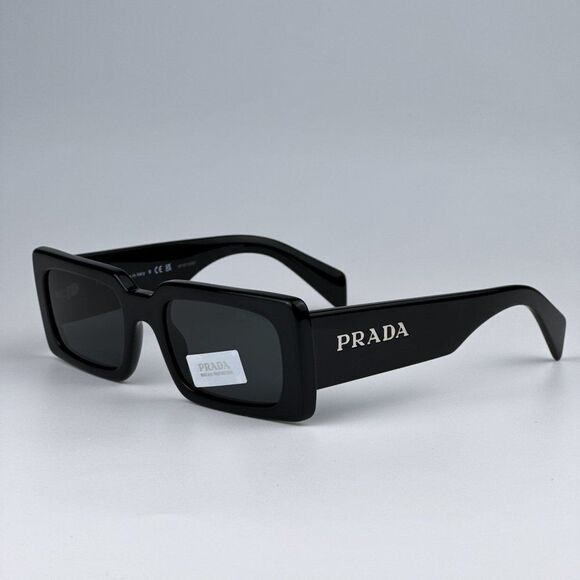 NEW Prada PRA07S 1AB5S0 Black Dark Grey Cat Eye Rectangle Sunglasses PR A07S - Picture 12 of 12
